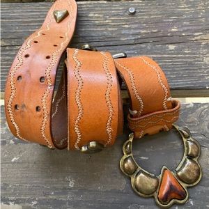 Betsy Johnson Wide Leather Heart Belt Sz L